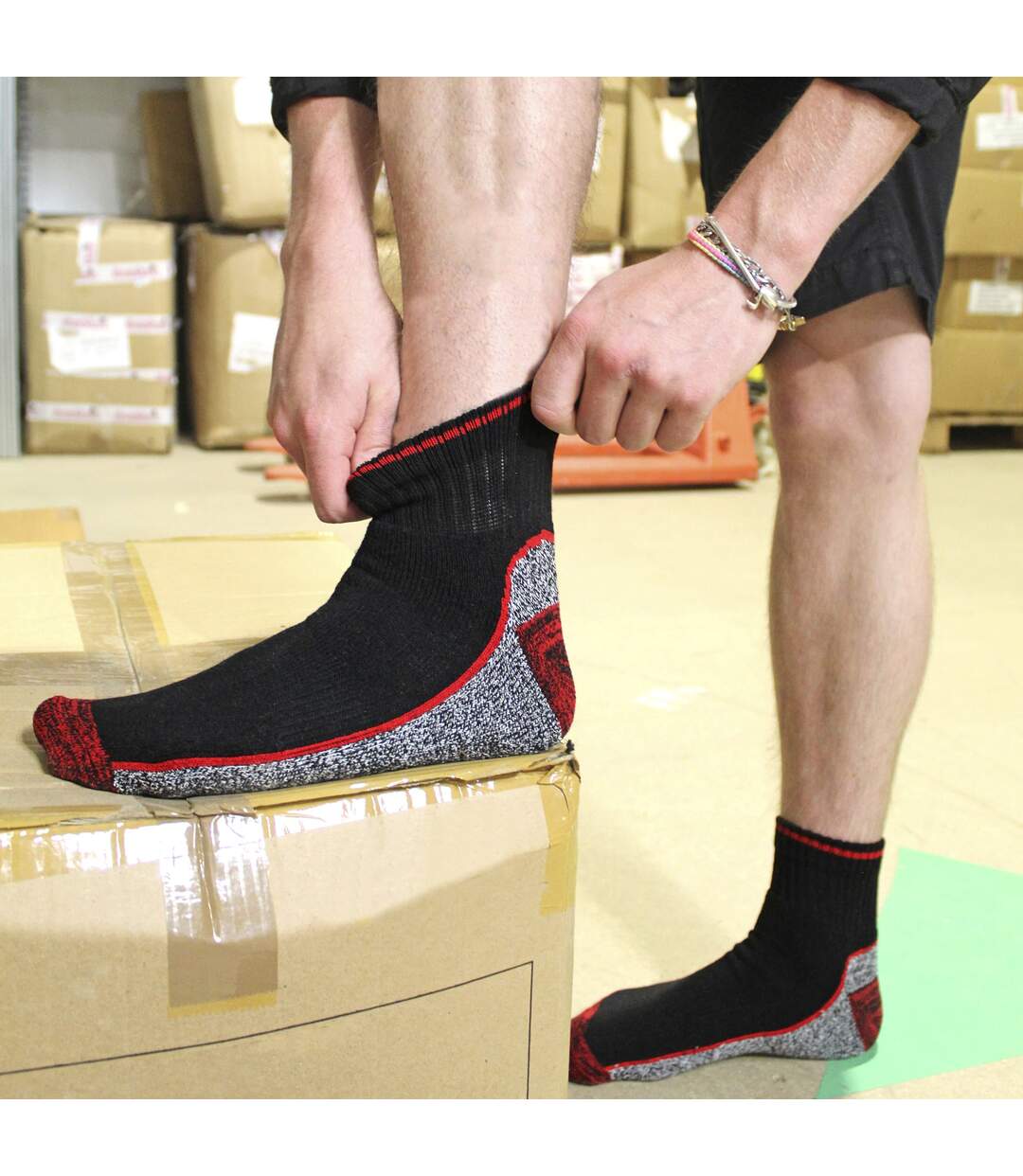 24 paires de chaussettes de travail courtes en bambou pour hommes multipack-3