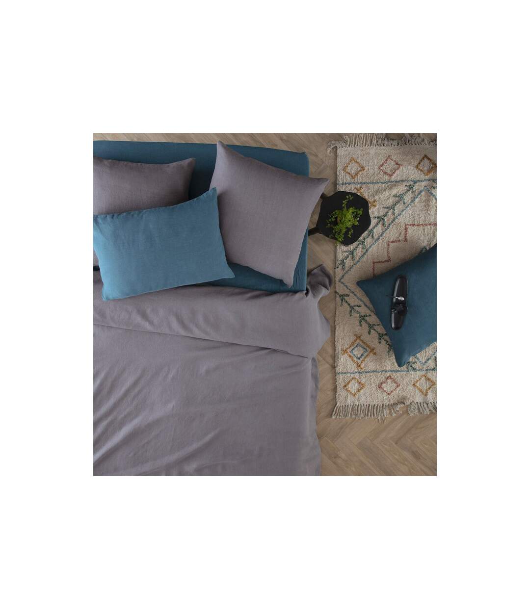 Housse de Couette Lin Adorable 240x220cm Gris Ardoise-3