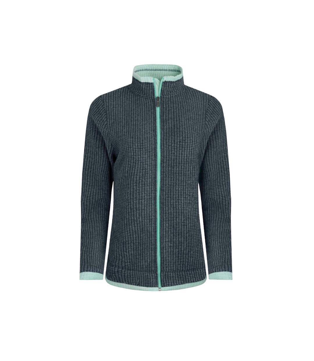 Womens/ladies ariana grid eco friendly full zip fleece jacket rich navy Weird Fish-1
