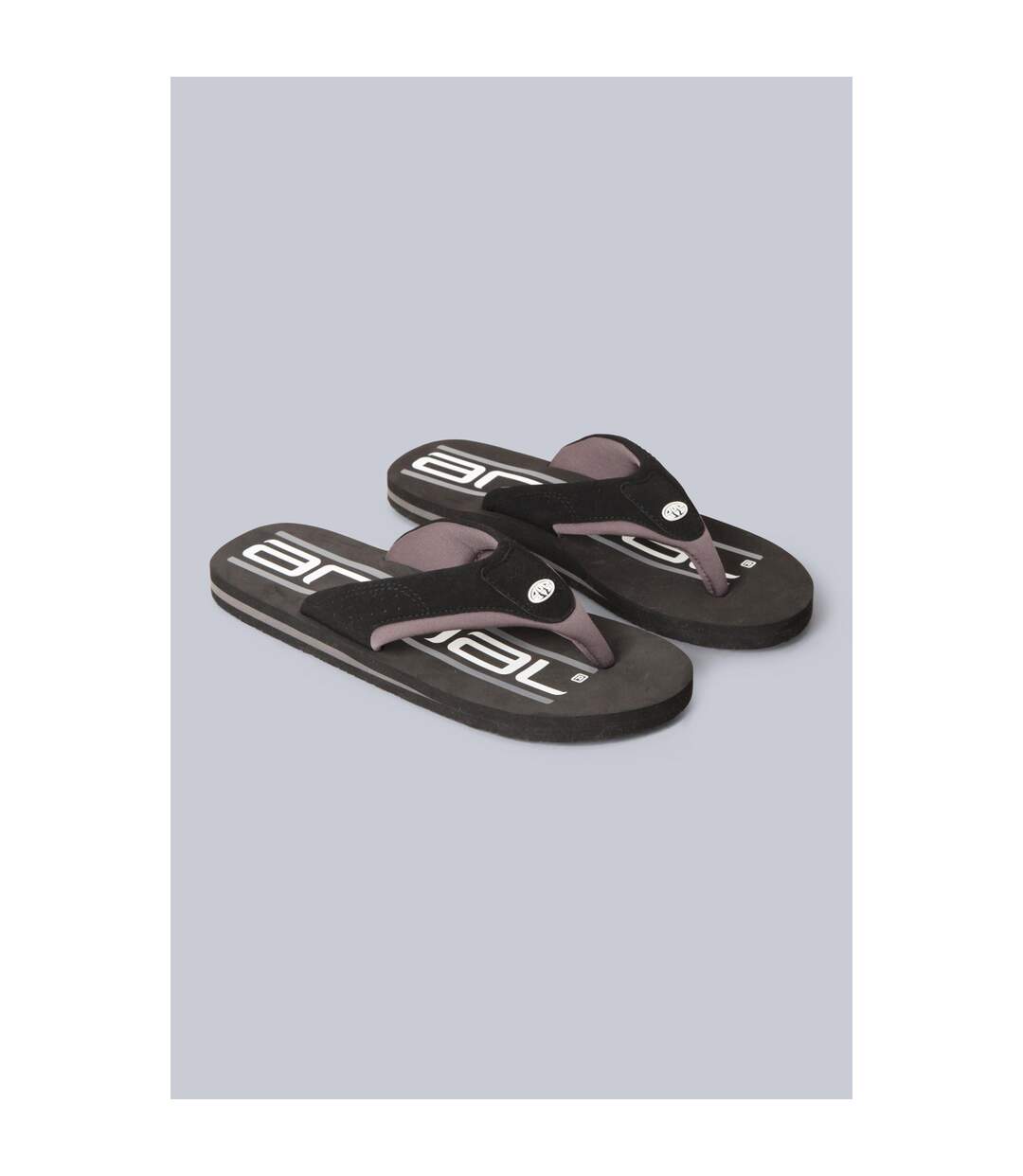Mens Jekyl Recycled Flip Flops Jet Black Animal-1