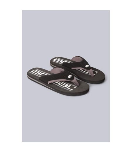 Mens Jekyl Recycled Flip Flops Jet Black Animal