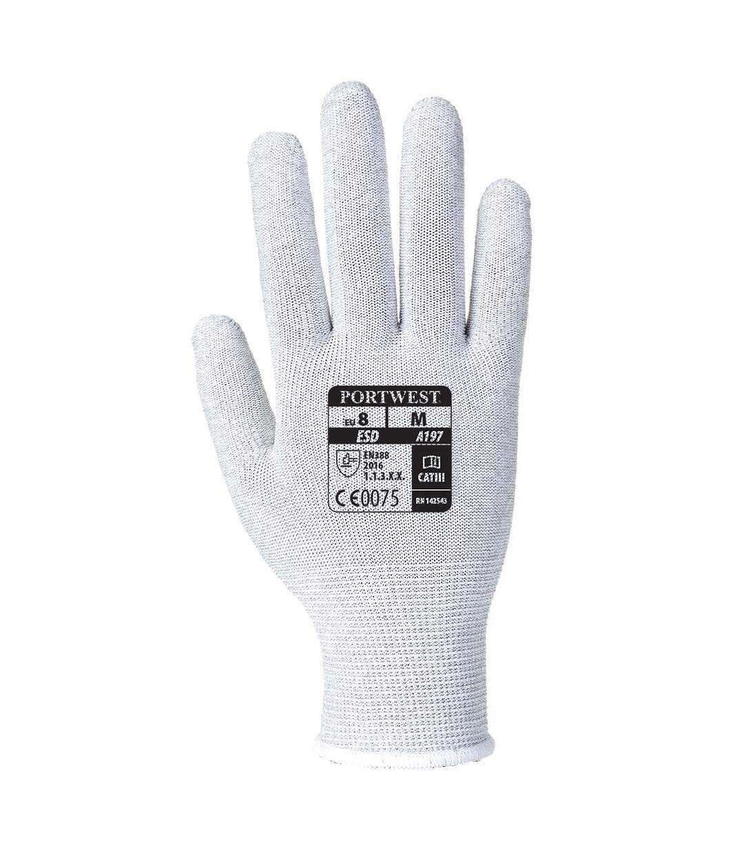 Unisex adult anti-static safety gloves l grey Portwest-2