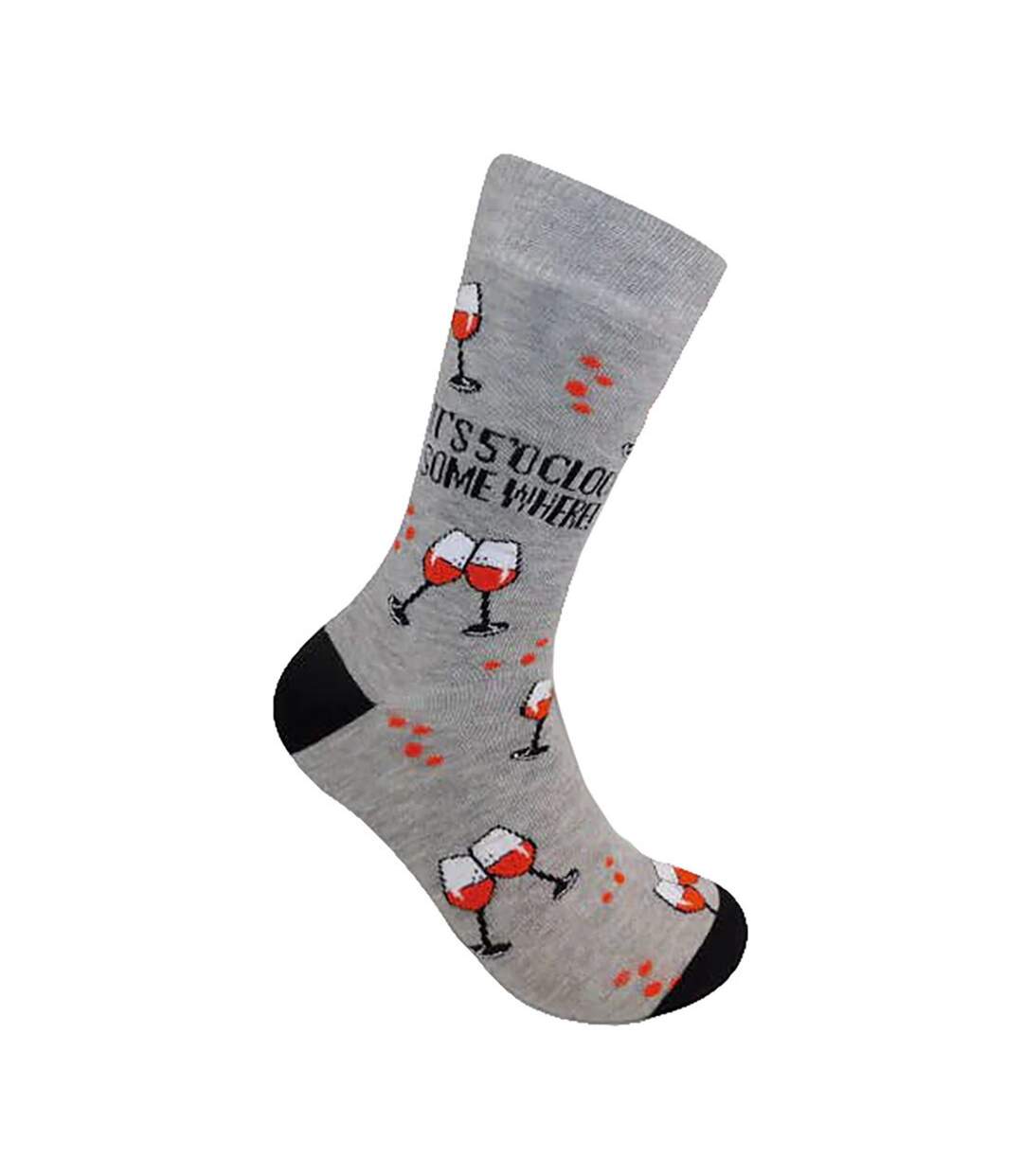 1 Pack Ladies Novelty Cotton 5 Oclock Wine Socks-1