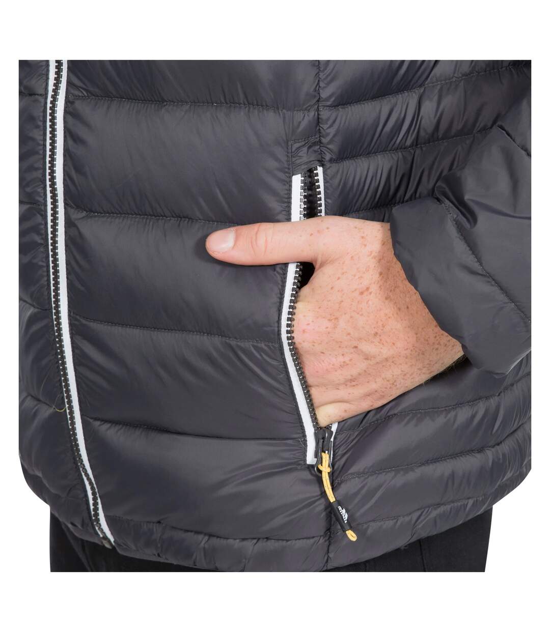 Mens Whitman Ii Down Jacket Dark Grey Burnt Orange Trespass-4