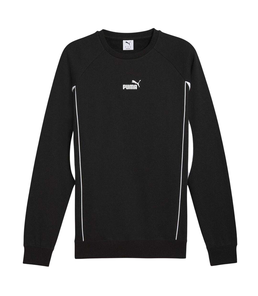 Mens Logo Crew Neck Sports Sweatshirt Black Puma-2