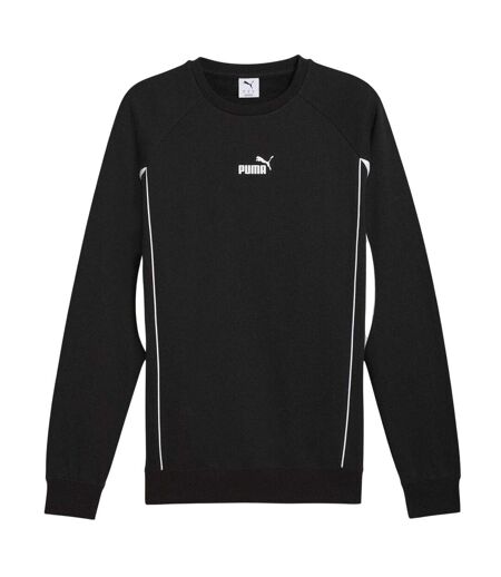 Mens Logo Crew Neck Sports Sweatshirt Black Puma