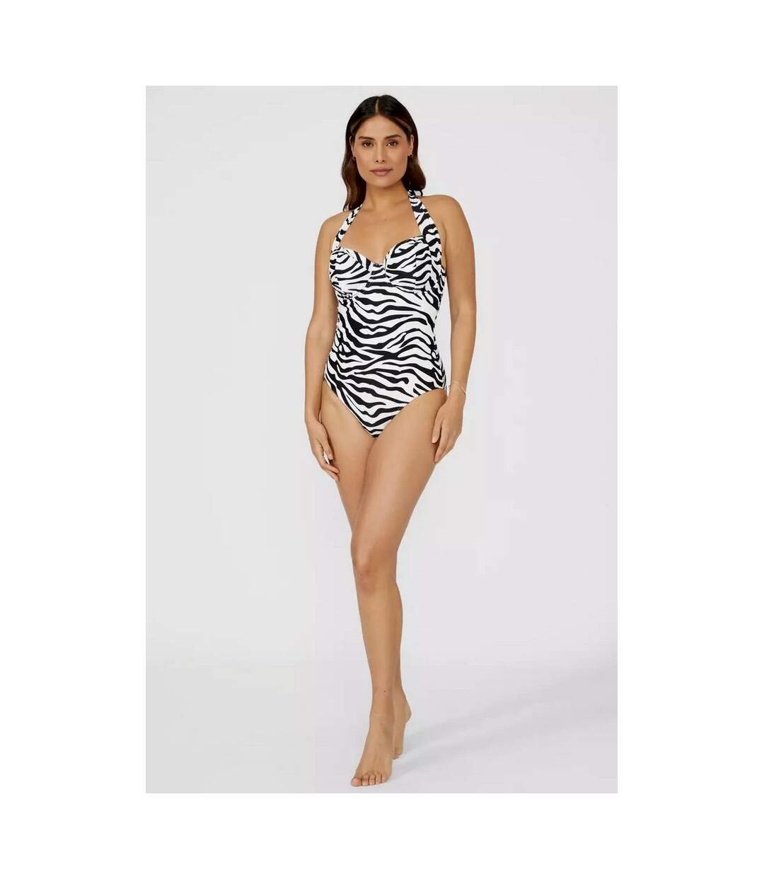 Maillot de bain 1 pièce femme noir / blanc Gorgeous-4