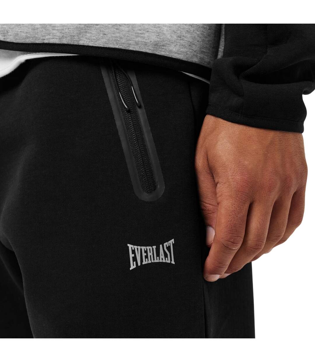 Mens Athletic Jogging Bottoms Grey Heather Everlast-4