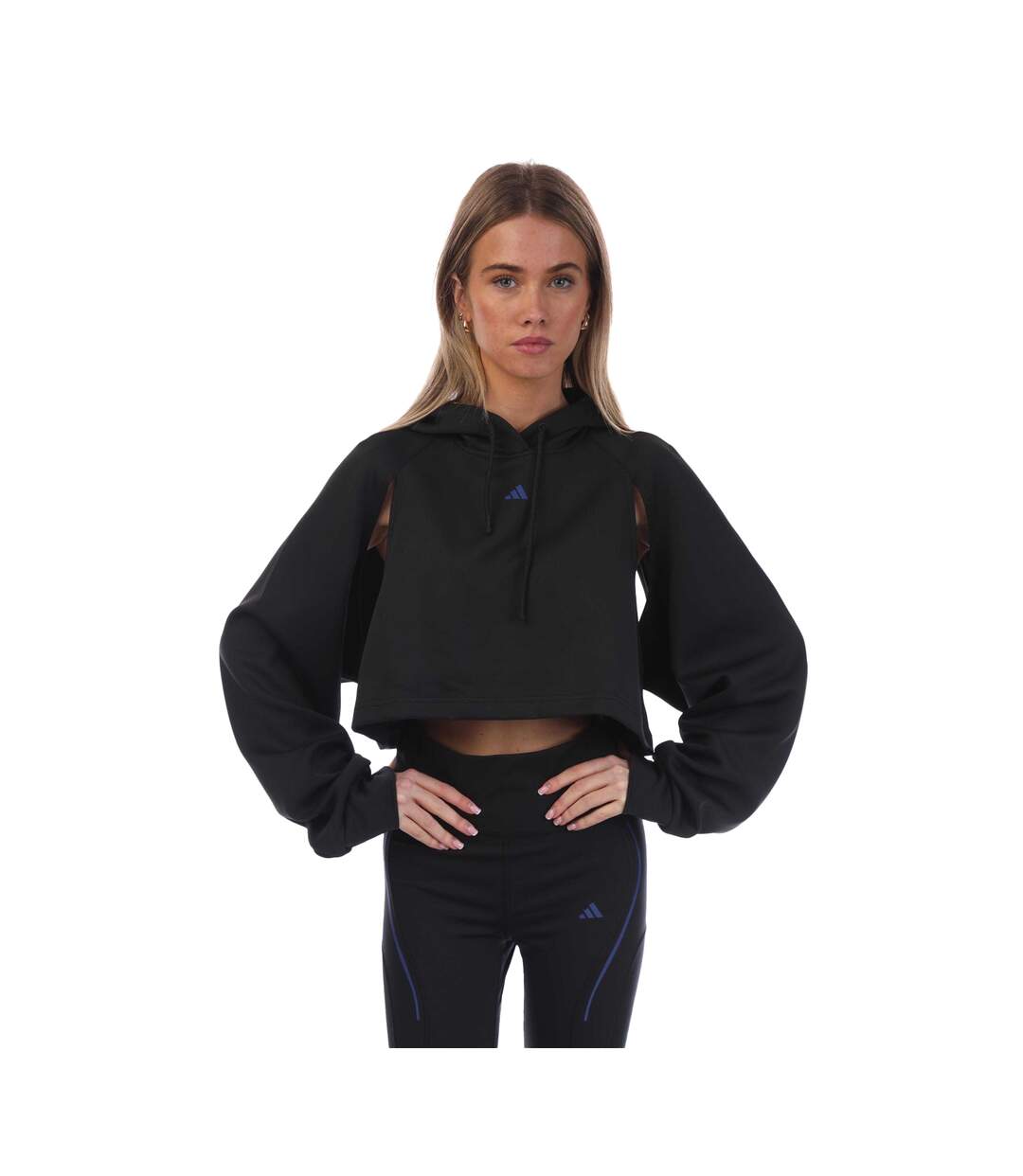 Sweat Court À Capuche Hiit Femme Noir Adidas-1