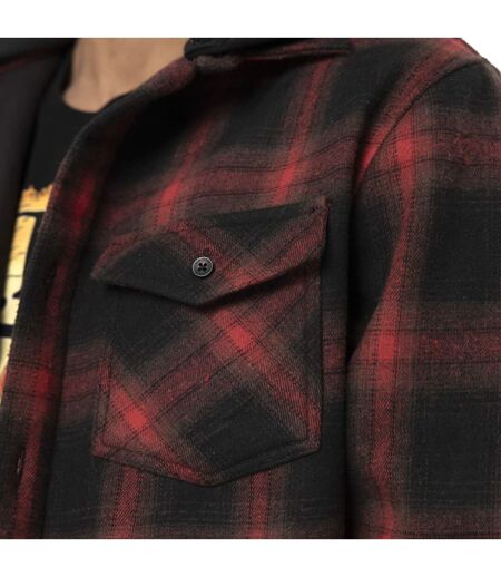 Sur Chemise homme en flanelle à carreaux et capuche détachable Howard Vondutch