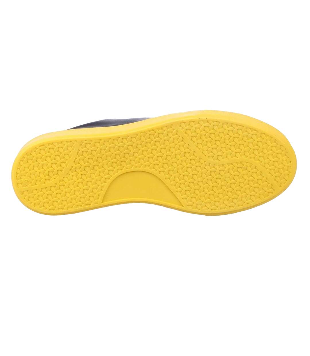 Mens Luna Nappa Leather Platform Trainers Black Yellow Lavair-3