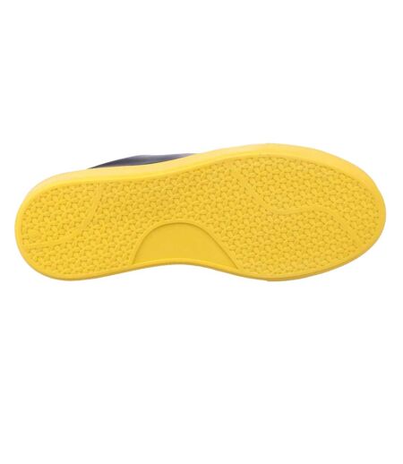 Mens Luna Nappa Leather Platform Trainers Black Yellow Lavair