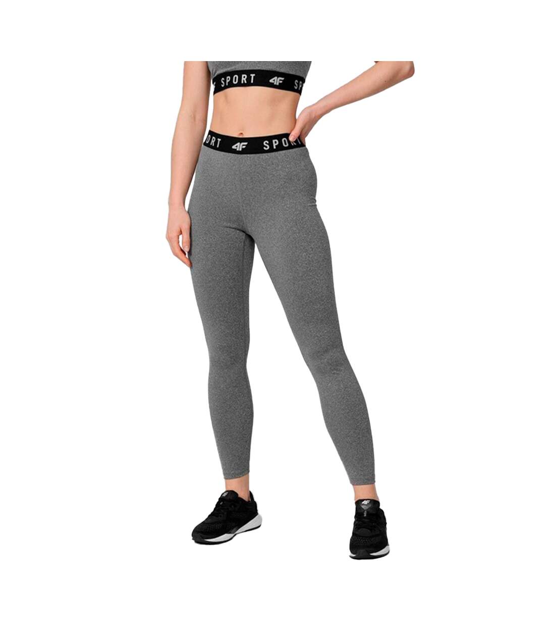 Legging Motif/style Logo Femme Gris 4F-1
