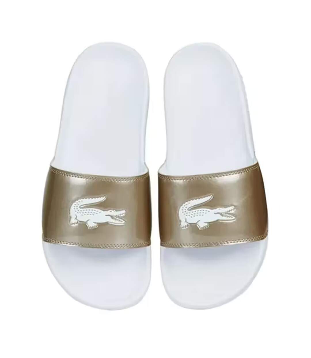 Womens/ladies Serve Moulded Footbed Sliders Bronze White Lacoste-4