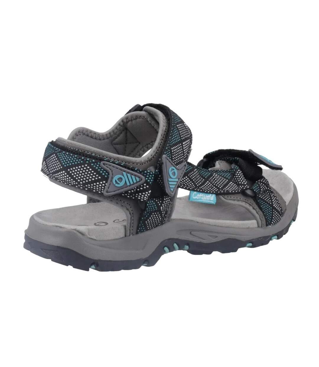 Sandales foxcote femme gris / turquoise vif Cotswold