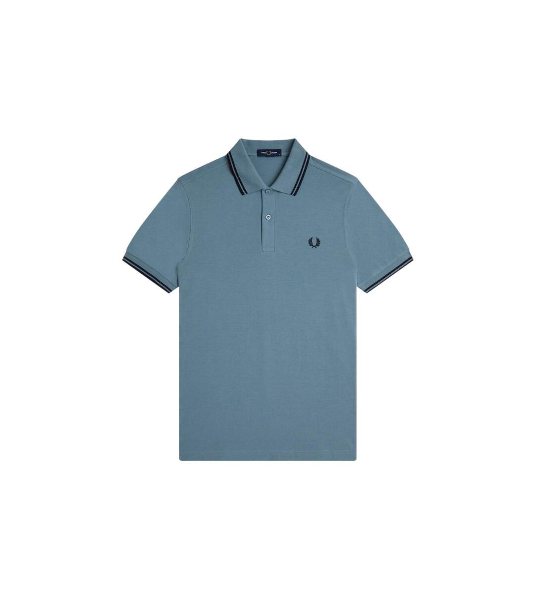 Mens Twin Tip Polo Shirt Blue Fred Perry-2