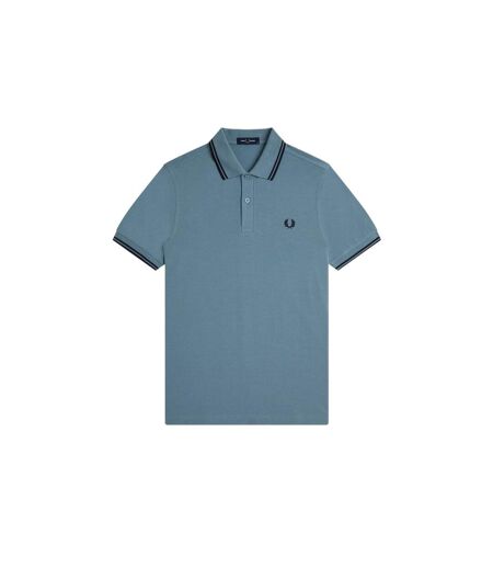 Mens Twin Tip Polo Shirt Blue Fred Perry