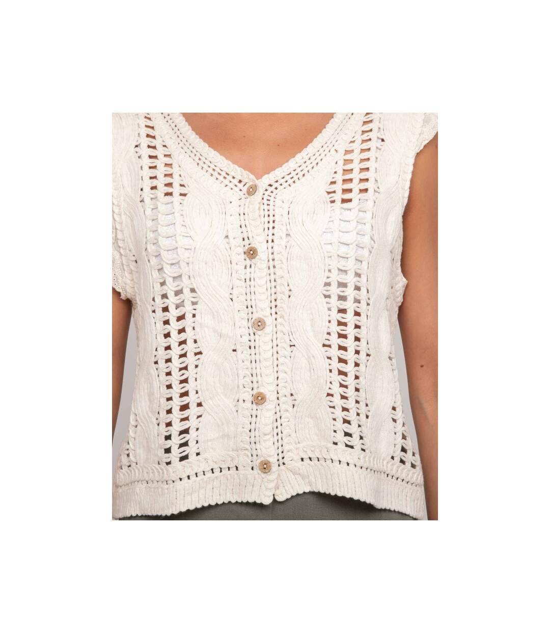 Gilet crochet sans manches KLARINE - Dona X Lisa-3