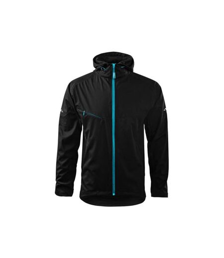 Veste Softshell Motif Détail Contrasté Homme Noir Malfini