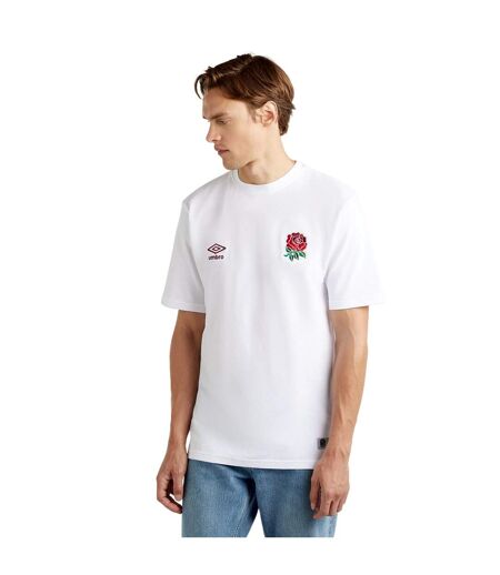 Umbro Mens Dynasty England Rugby Piqué T-Shirt (White) - UTUO1710