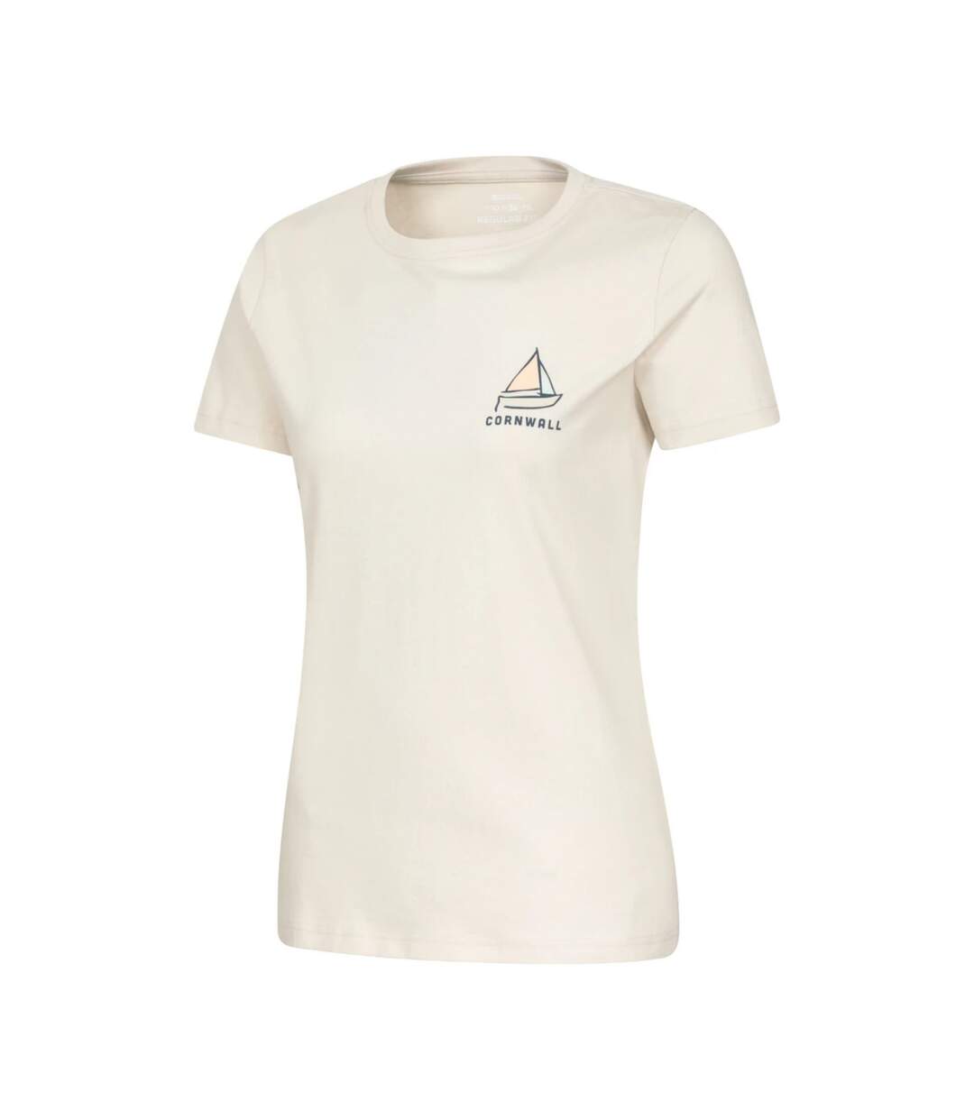 T-shirt Léger Manches Courtes Motif Voilier Cornwall Pour Femme Beige Mountain Warehouse-3
