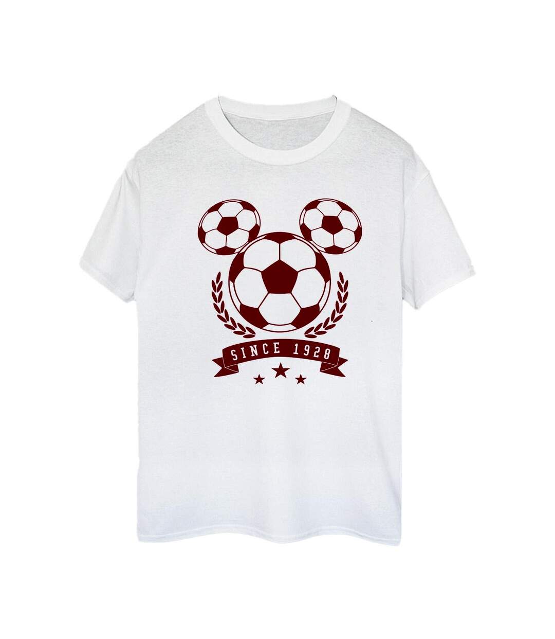 Disney Femme/Les femmes - T-shirt boyfriend en coton avec tête de footballeur Mickey (Blanc) - UTBI38519-1