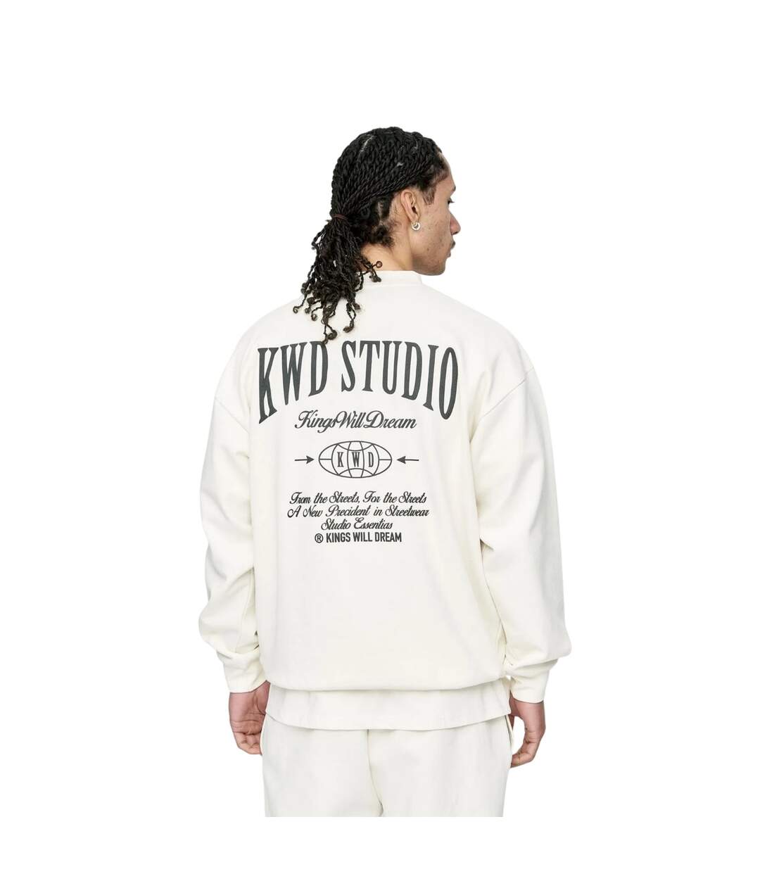 Mens Studio Studios Crew Neck Sweatshirt White Kings Will Dream-3