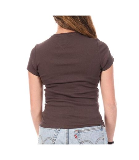 T-Shirt marron femme tommy hilfiger dw0dw21838