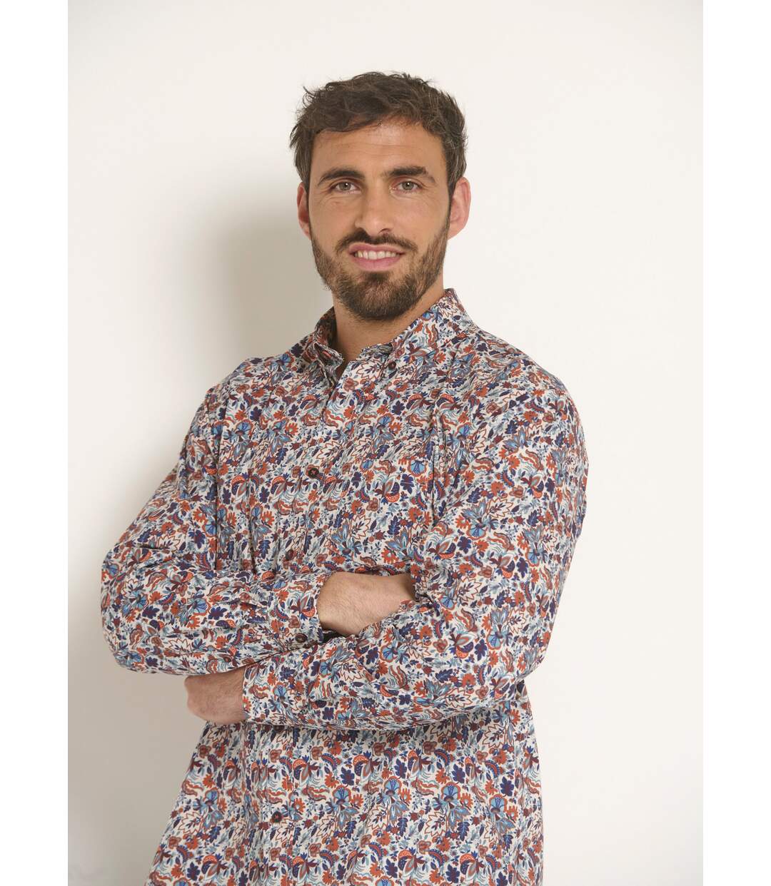 Chemise fantaisie motif cachemire-4