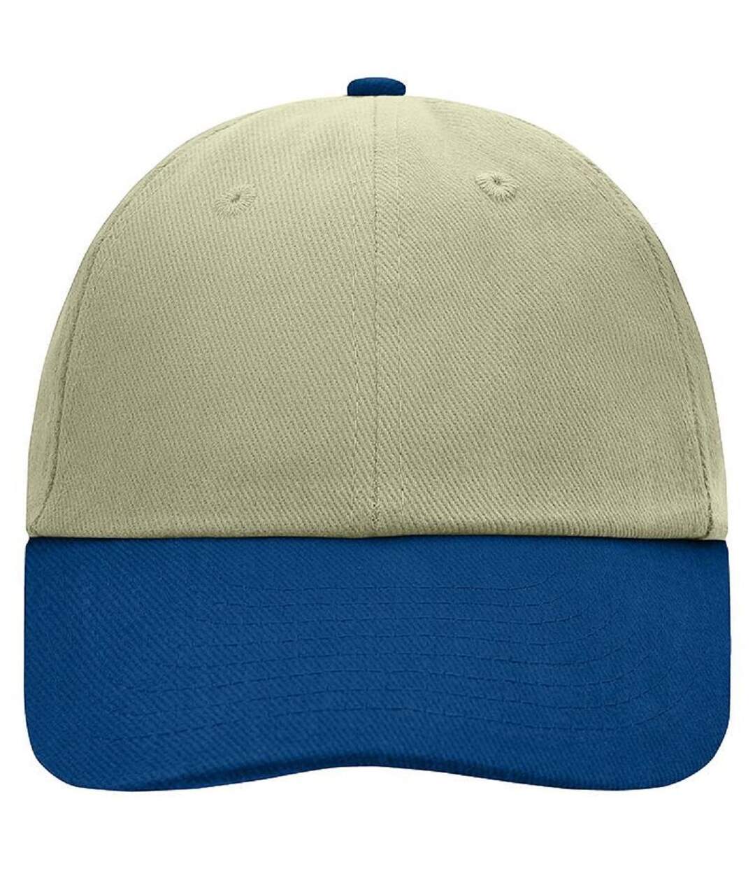 Casquette à visière coton - MB6111 - beige clair et bleu marine-1