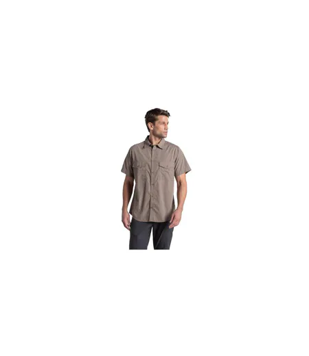 Chemise Unie Manches Courtes Kiwi Homme Marron Clair Gris Craghoppers