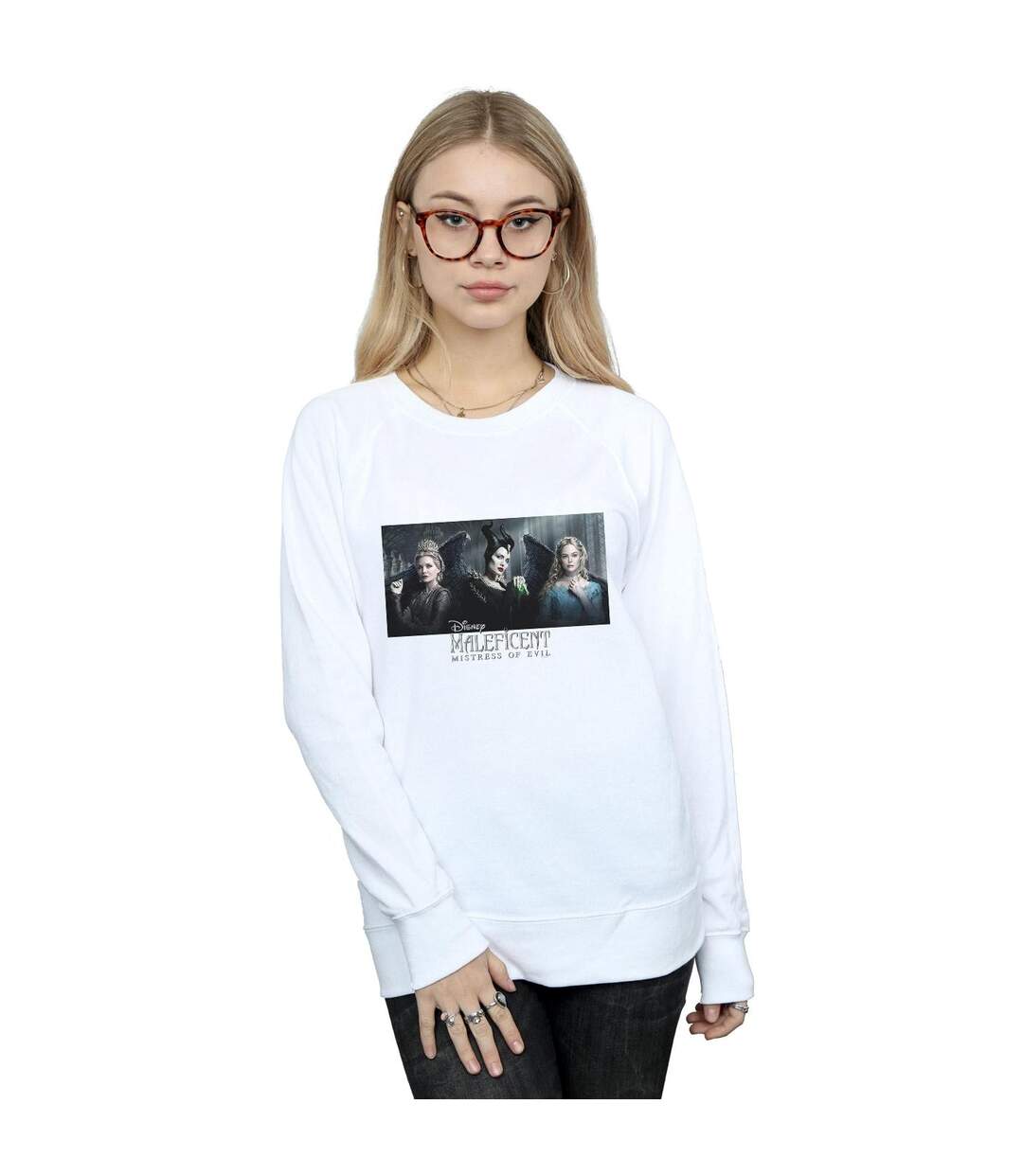 Disney Sweatshirt Womens/Ladies Maleficent Mistress Of Evil Character Poster (Blanc) - UTBI26411-2