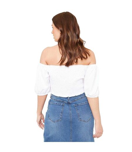 Haut Court Manches Bouffantes Femme Blanc Be You
