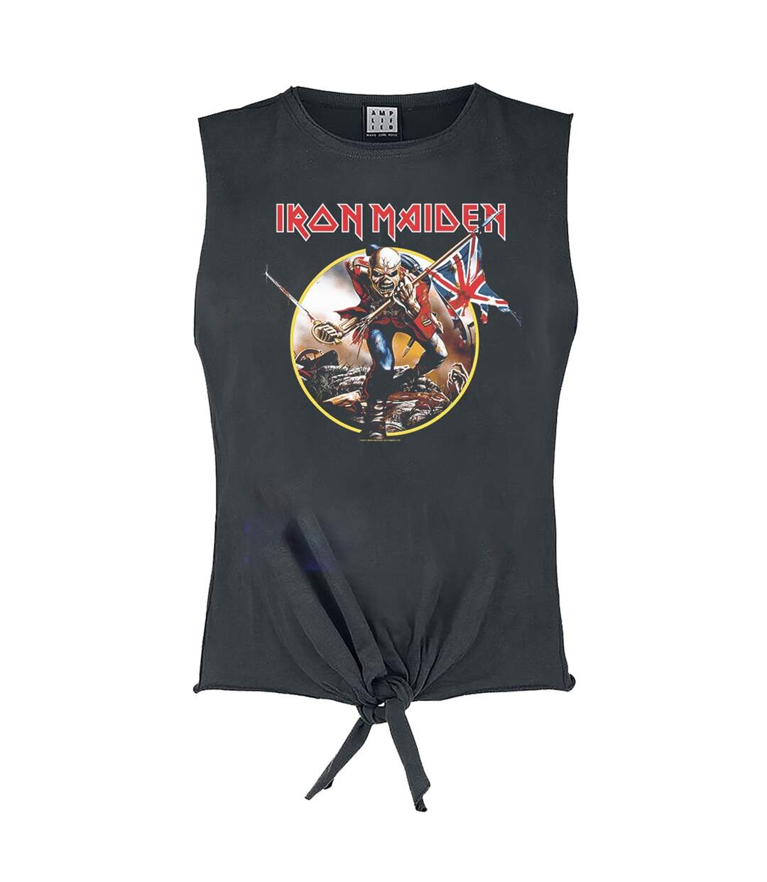 Womens/ladies Killers Iron Maiden Vintage Crop Top Charcoal Amplified-1
