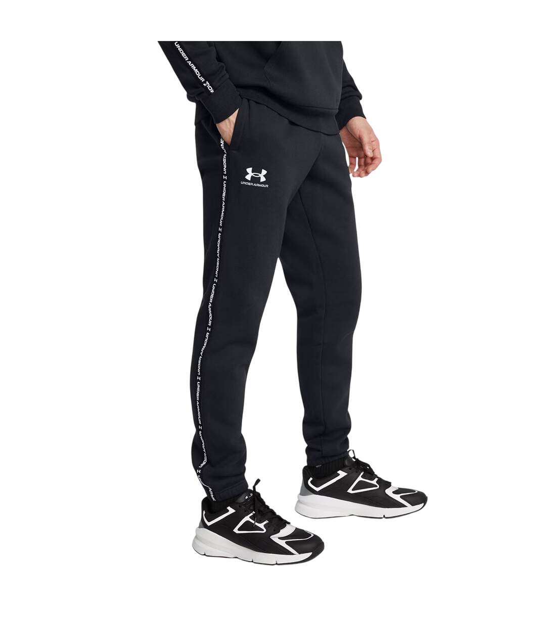 Mens Icon Fleece Tapered Joggers Black Under Armour-3