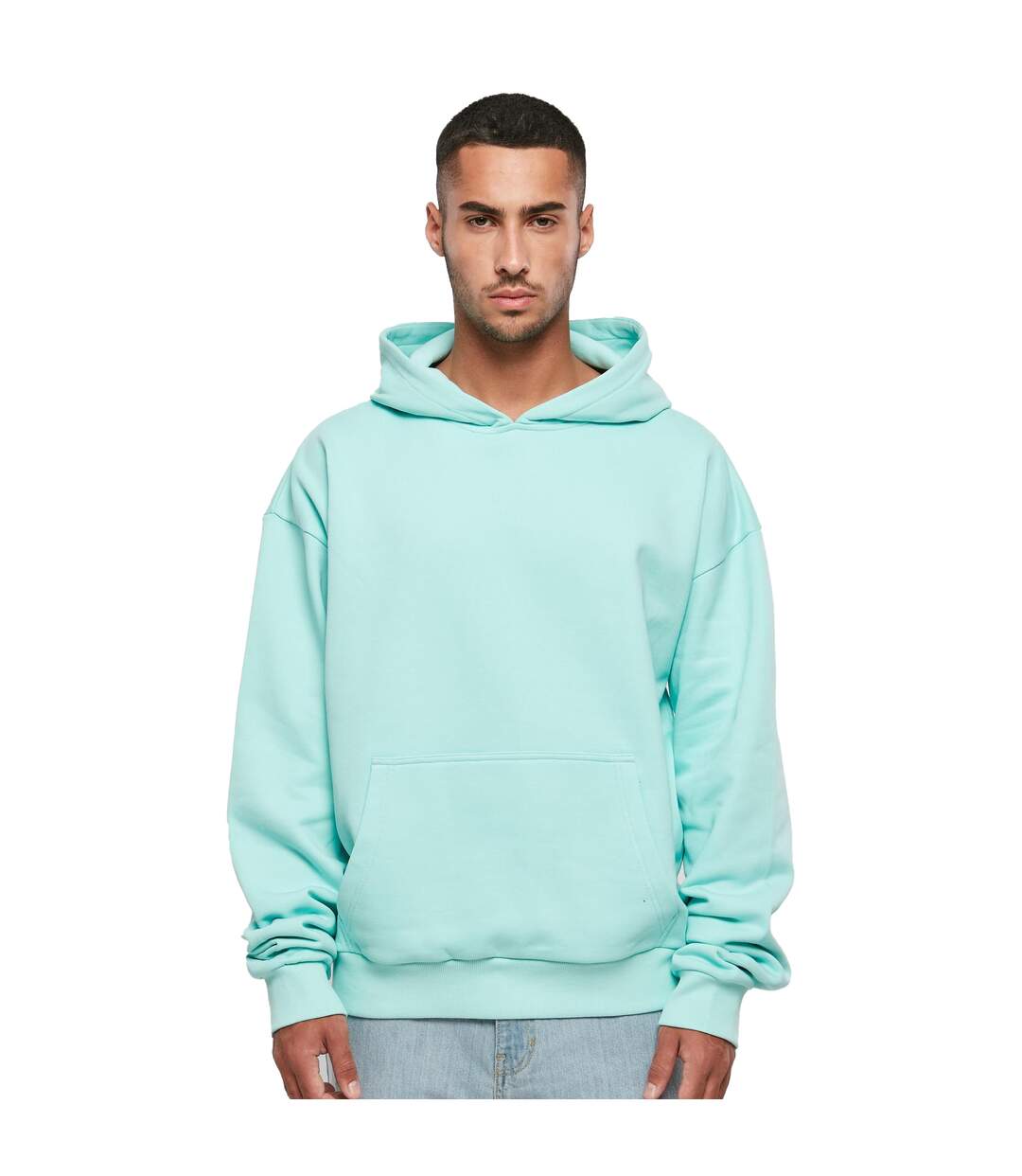 Sweat à capuche homme béryl bleu Build Your Brand-4