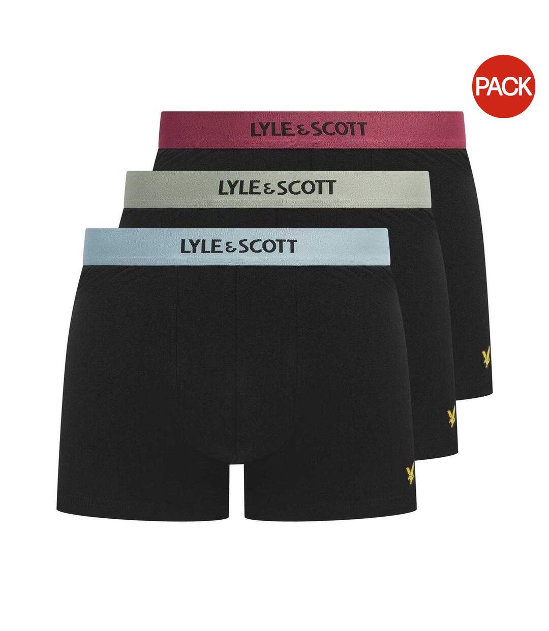 Pack Of 3  Mens Devon Boxer Shorts  Black Multicoloured Lyle & Scott-1