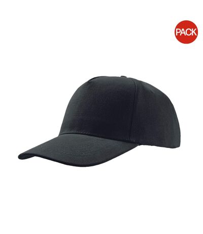 Atlantis Liberty Five Heavy Brush Cotton 5 Panel Cap (Pack of 2) (Black) - UTAB436