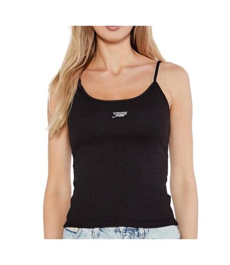 Débardeur noir femme tommy hilfiger script strappy - l