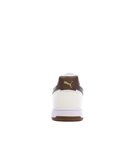 Baskets blanc/marron foncé homme puma caven iii