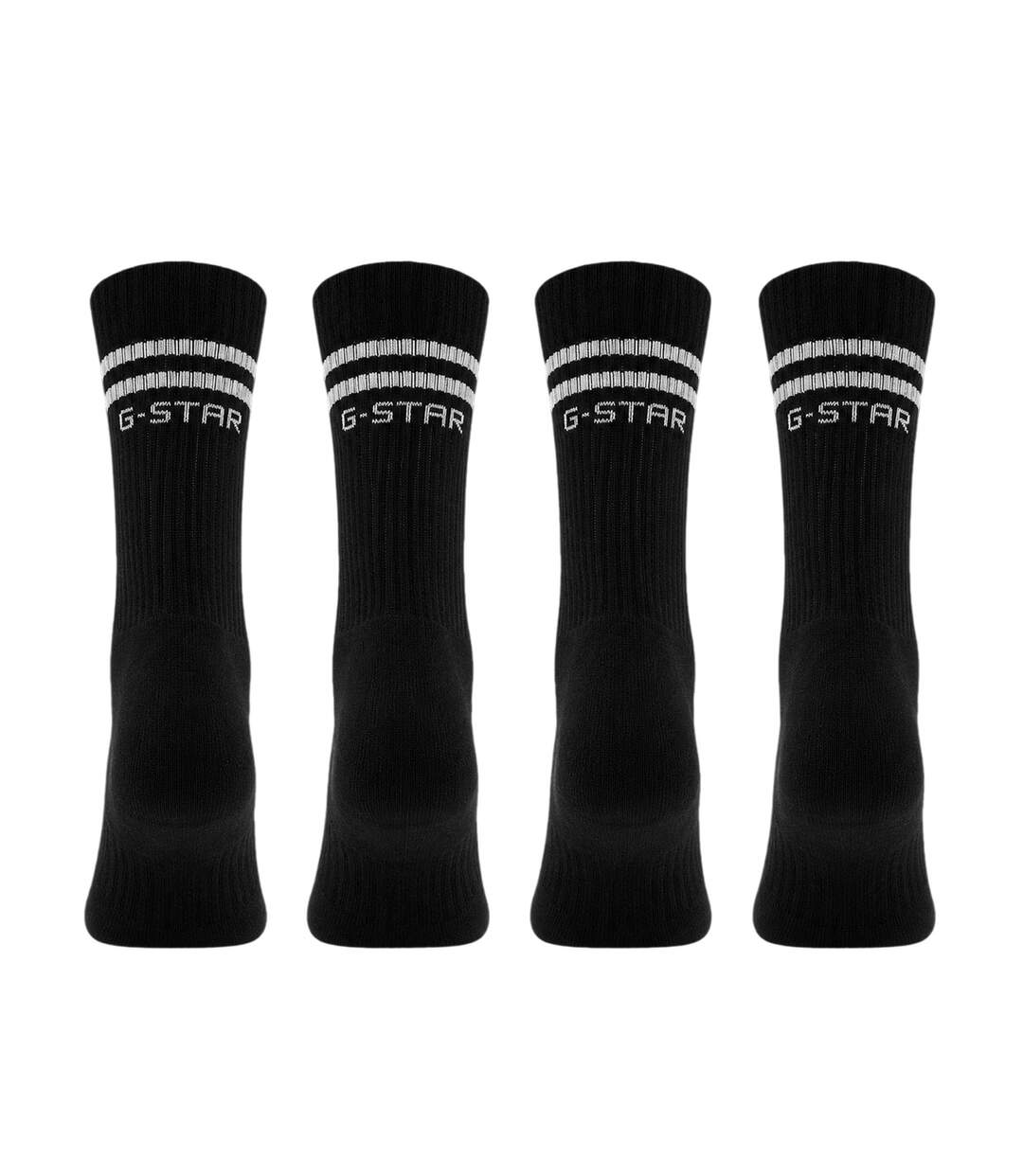 Pack Of 4  Unisex Adult Crow Crew Socks  Black G-Star-2