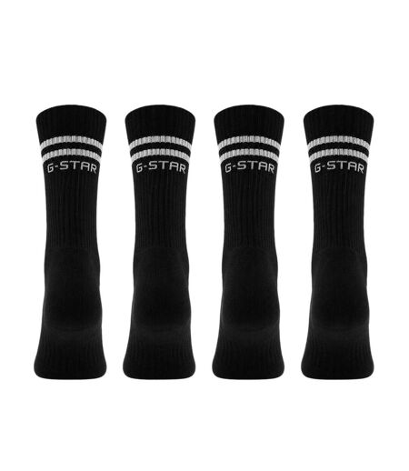 Pack Of 4  Unisex Adult Crow Crew Socks  Black G-Star