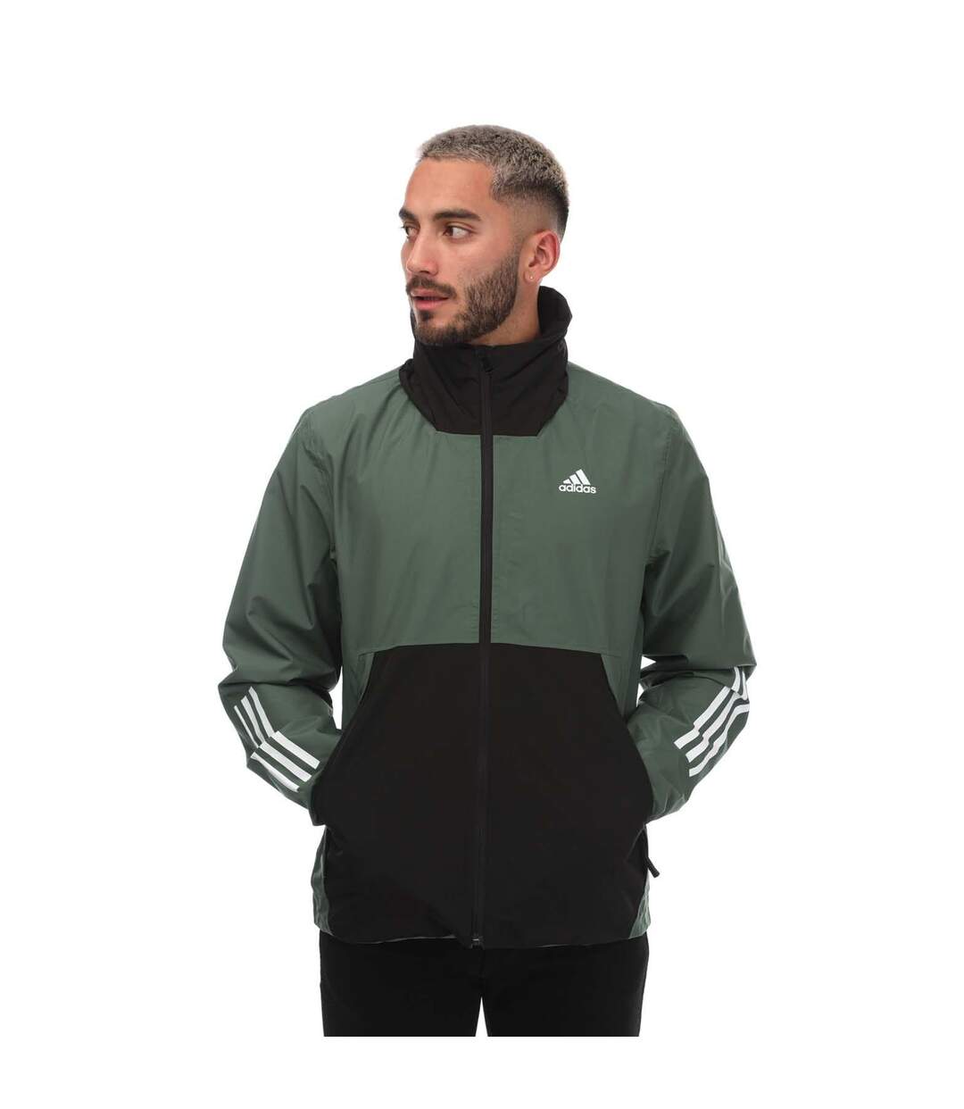Veste homme vert / noir Adidas-1