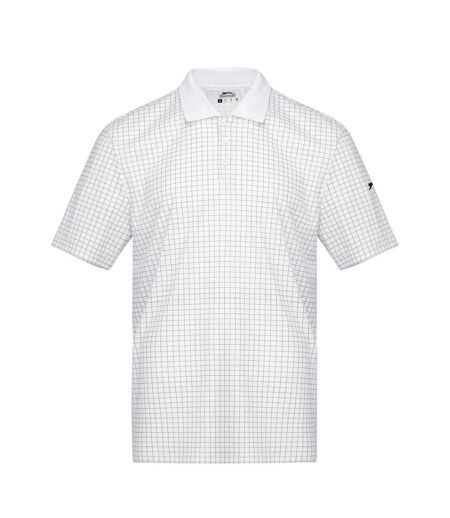 Polo Golf Motif/style À Carreaux Homme Blanc Slazenger