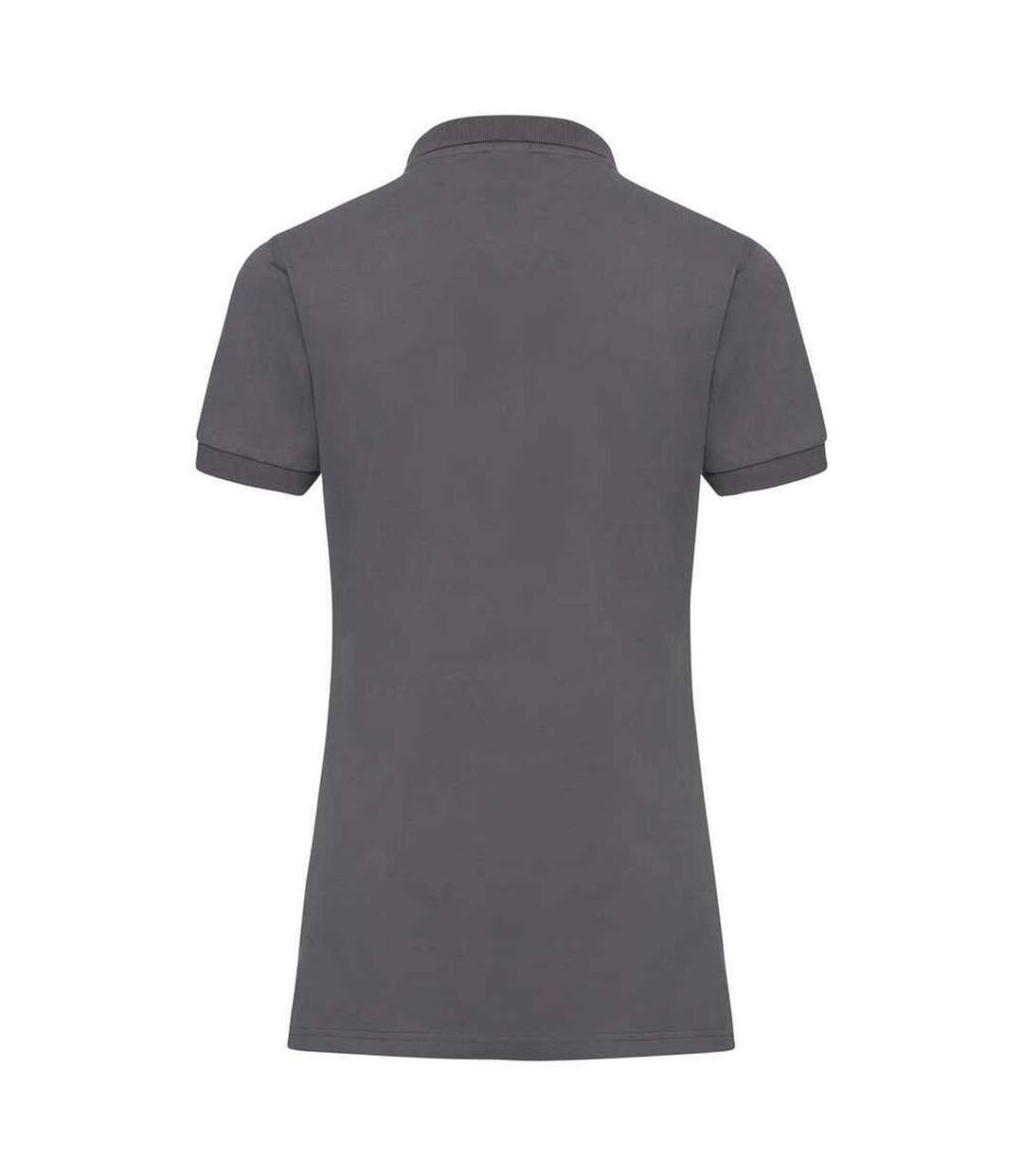 Womens/ladies pique stretch polo shirt convoy grey Russell-2