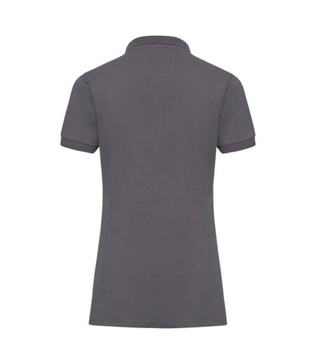 Womens/ladies pique stretch polo shirt convoy grey Russell