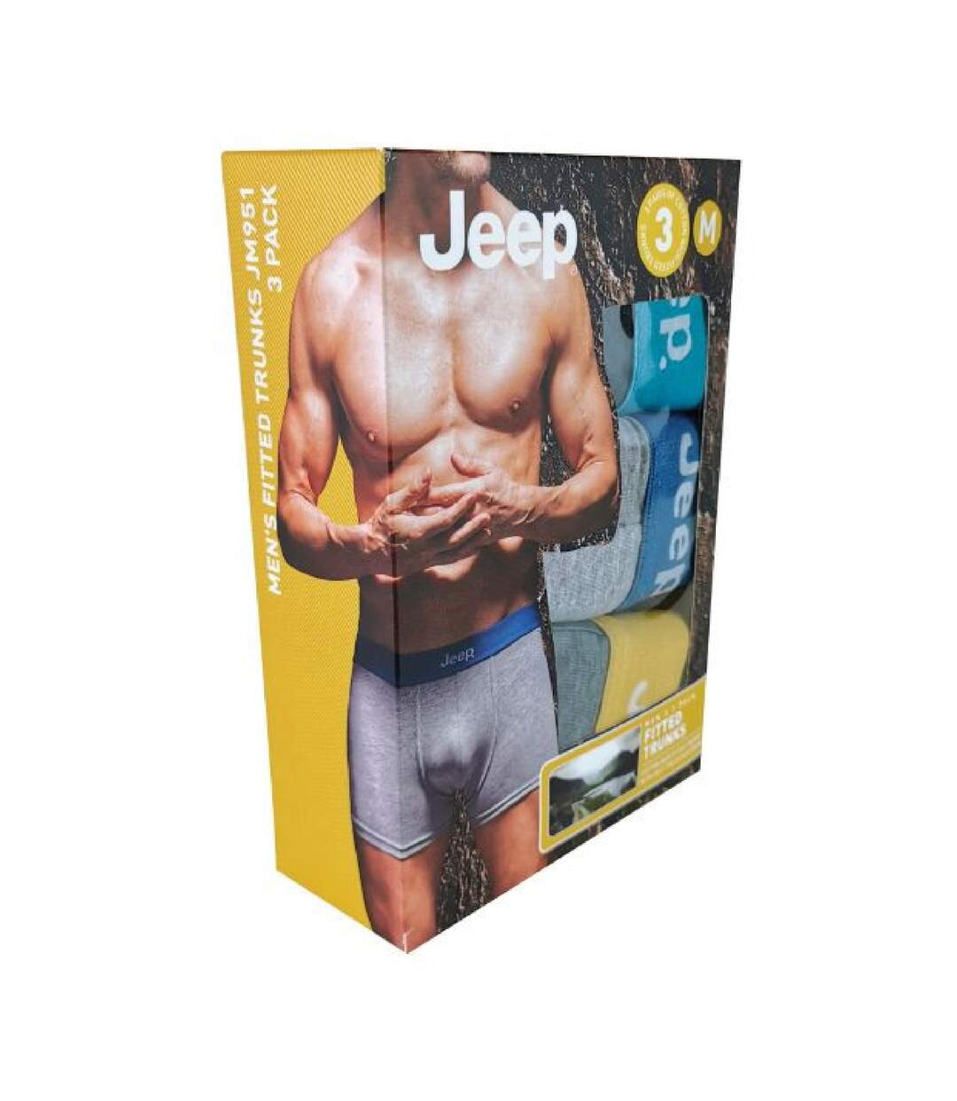 3 Pack Mens Cotton Rich Blend Everyday Fitted Trunks-2