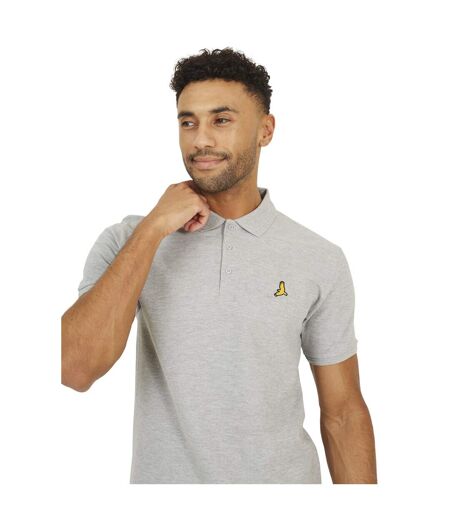 Polo Motif/style Logo Brodé Homme Gris Clair Chiné Brave Soul