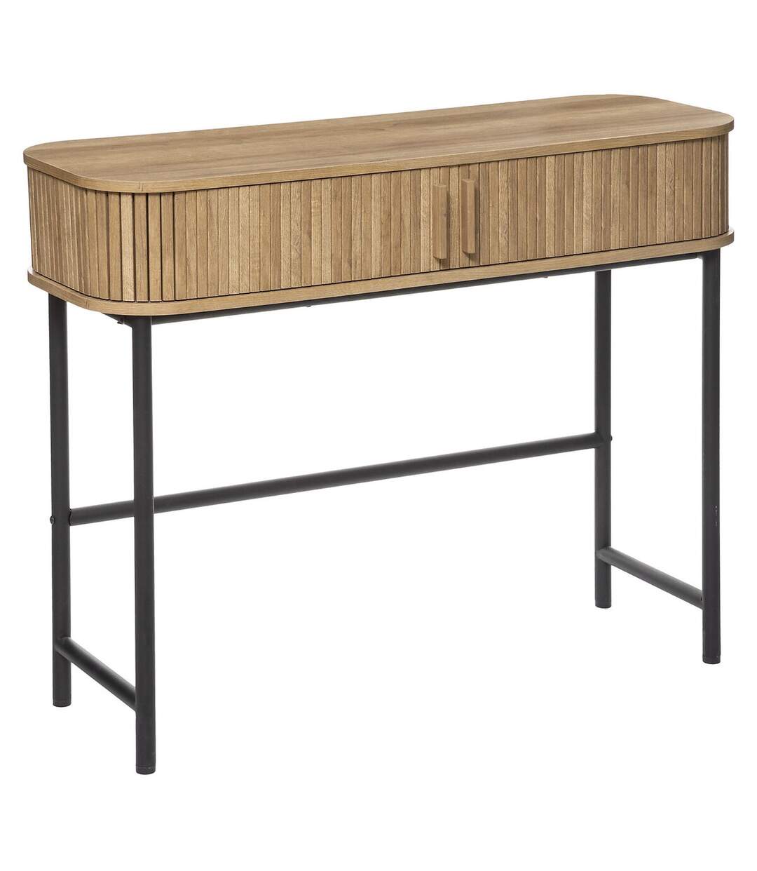 Console 2 portes coulissante Colva - Marron et noir-2