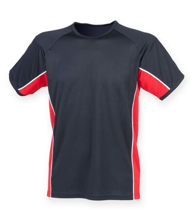 Finden & Hales - T-shirt sport à manches courtes - Homme (Bleu marine/Rouge/Blanc) - UTRW4160